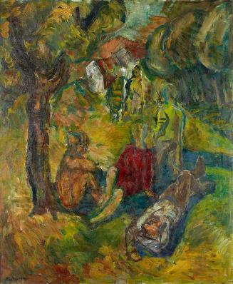 Georg Eisler, Figuren in einer Landschaft, 1959, Öl auf Leinwand, 90,5 × 74,5 cm, Belvedere, Wi ...