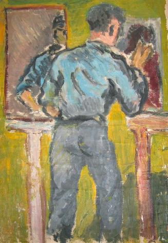 Georg Eisler, Maler vor der Staffelei, 1944, Öl auf Leinwand, 58 × 41 cm, Verbleib unbekannt
