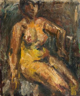 Georg Eisler, Sitzender Akt, 1957, Öl auf Leinwand, 50,5 × 42 cm, Privatbesitz