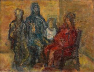 Georg Eisler, Familie, 1958, Öl auf Leinwand, 35 × 40 cm, Wien Museum, Inv.-Nr. 117370