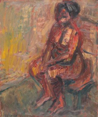 Georg Eisler, Sitzender Akt I, 1959, Öl auf Leinwand, 60 × 50 cm, Museum der Moderne Salzburg,  ...