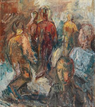 Georg Eisler, Straße, 1962, Öl auf Leinwand, 115 × 100 cm, Verbleib unbekannt