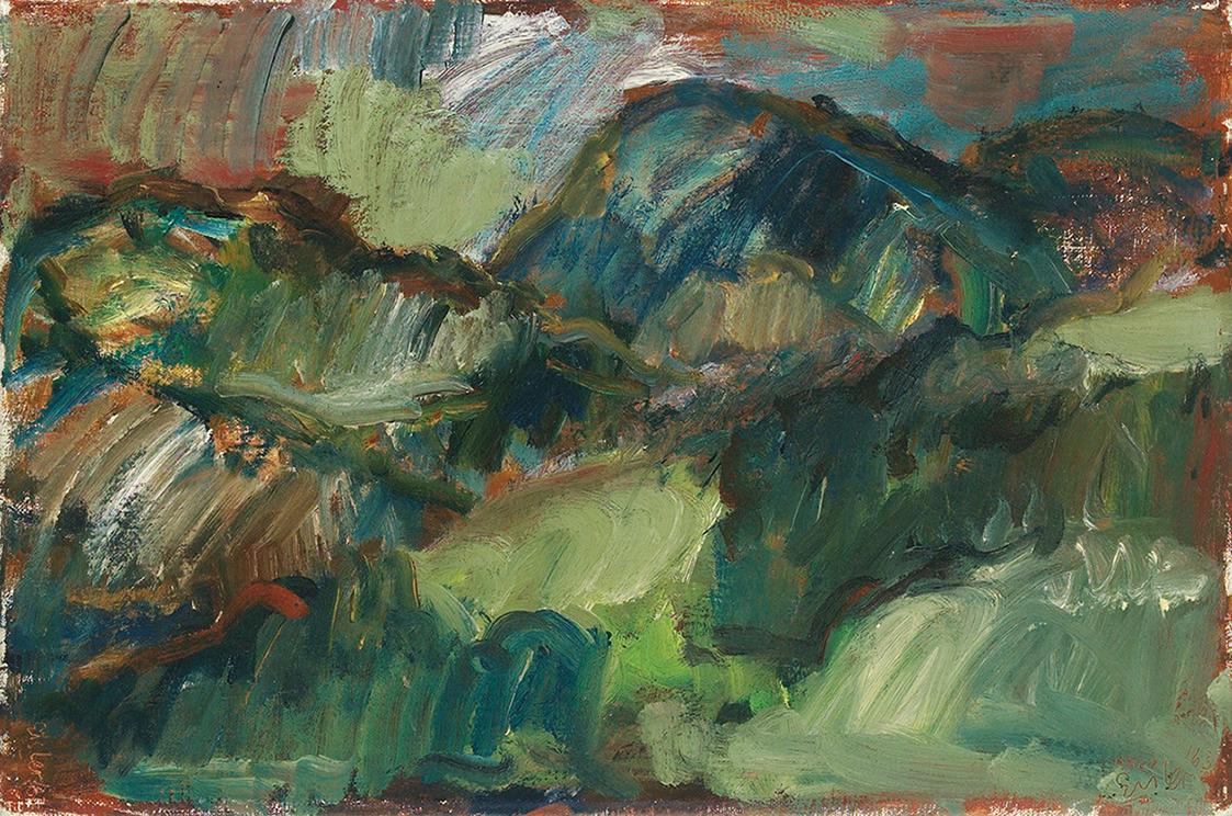 Georg Eisler, Semmering, 1963, Öl auf Leinwand, 28 × 42 cm, Landessammlungen NÖ, Inv.-Nr. KS-12 ...