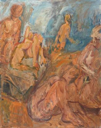 Georg Eisler, Die Badenden von Lapad II, 1964, Öl auf Leinwand, 100 × 80 cm, Georg und Alice Ei ...