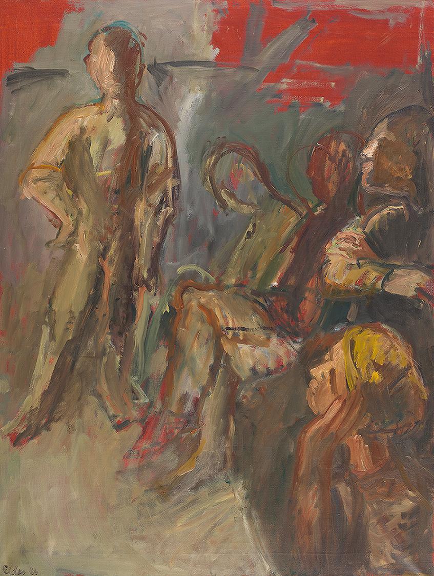 Georg Eisler, Die Wartenden, 1964, Öl auf Leinwand, 130 × 100 cm, Georg und Alice Eisler – Fond ...