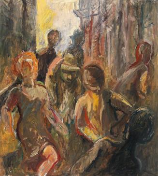 Georg Eisler, Straße IV, 1964, Öl auf Leinwand, 145 × 130 cm, Verbleib unbekannt