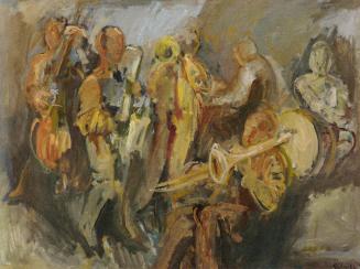 Georg Eisler, Jazzmusiker, 1964, Öl auf Leinwand, 75 × 100 cm, Verbleib unbekannt