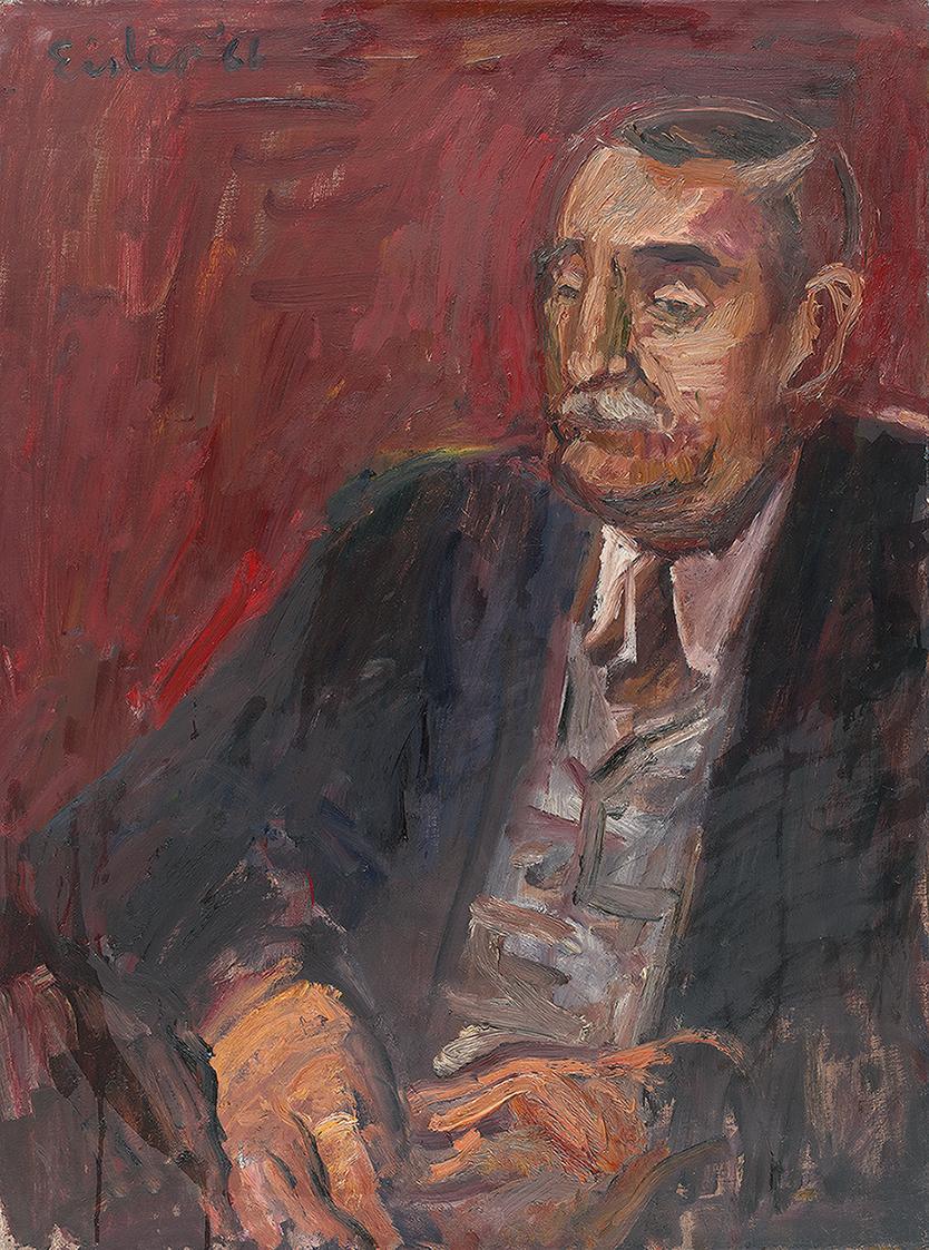 Georg Eisler, Porträt Bürgermeister Marek II, 1966, Öl auf Leinwand, 80 × 60 cm, Georg und Alic ...