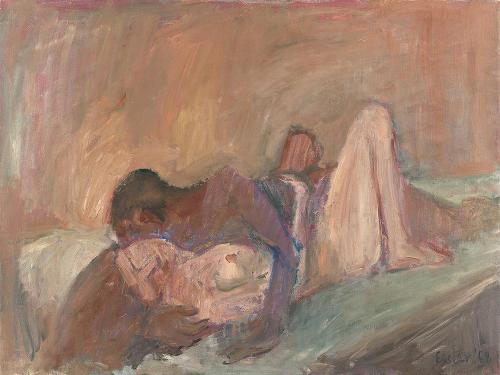 Georg Eisler, Liebespaar, 1968, Öl auf Leinwand, 60,5 × 80,5 cm, Georg und Alice Eisler – Fonds ...