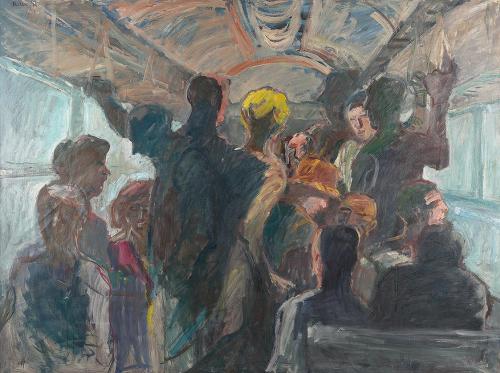 Georg Eisler, Straßenbahn, 1971, Öl auf Leinwand, 150 × 200 cm, Georg und Alice Eisler – Fonds  ...