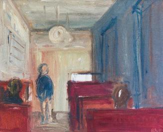 Georg Eisler, Café Scala, 1973, Öl auf Leinwand, 36 × 45 cm, Privatbesitz