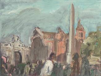 Georg Eisler, Piazza del Popolo, 1972, Öl auf Leinwand, 29,8 × 39,7 cm, Georg und Alice Eisler  ...