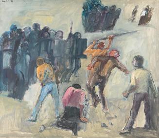 Georg Eisler, Straßenkampf, 1973, Öl auf Leinwand, 130 × 150 cm, Georg und Alice Eisler - Fonds ...