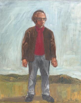 Georg Eisler, Selbstporträt mit rotem Hemd, 1974, Öl auf Leinwand, 100 × 80 cm, Georg und Alice ...