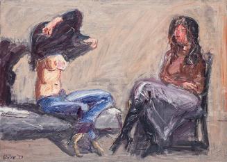 Georg Eisler, Zwei Frauen, 1979, Öl auf Leinwand, 50 × 70 cm, Verbleib unbekannt