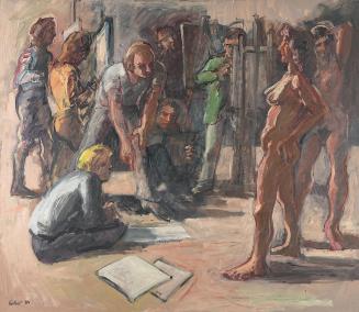 Georg Eisler, Malstunde, 1984, Öl auf Leinwand, 129,5 × 149 cm, Georg und Alice Eisler - Fonds  ...