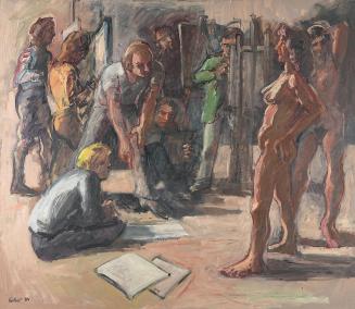 Georg Eisler, Malstunde, 1984, Öl auf Leinwand, 129,5 × 149 cm, Georg und Alice Eisler – Fonds  ...