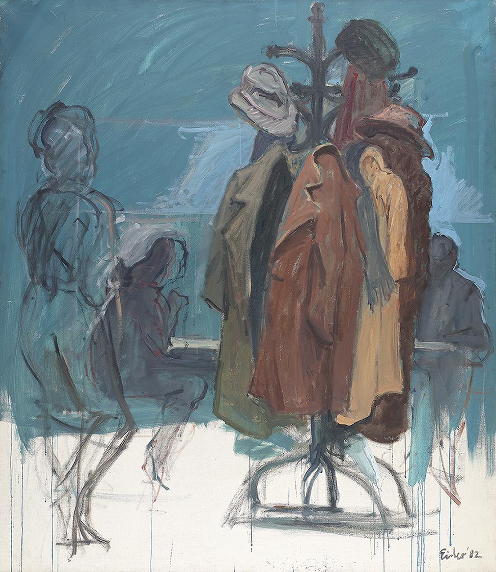 Georg Eisler, Die Mäntel, 1982, Öl auf Leinwand, 150 × 130 cm, Georg und Alice Eisler - Fonds f ...