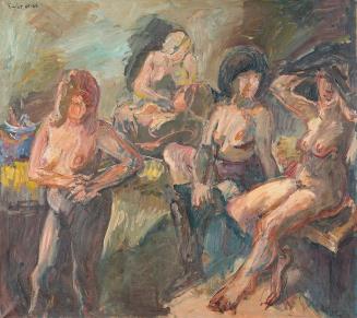 Georg Eisler, Interieur, 1965–1966, Öl auf Leinwand, 130 × 144,5 cm, Georg und Alice Eisler - F ...