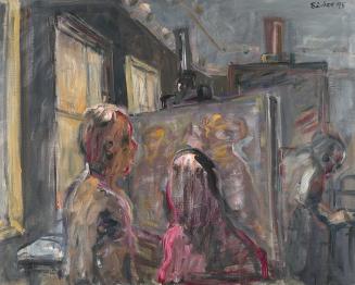 Georg Eisler, Besuch im Atelier I, 1995, Öl auf Leinwand, 80 × 100 cm, Georg und Alice Eisler - ...