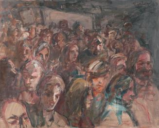 Georg Eisler, Wir sind das Volk III, 1989, Öl auf Leinwand, 81 × 100,5 cm, Georg und Alice Eisl ...