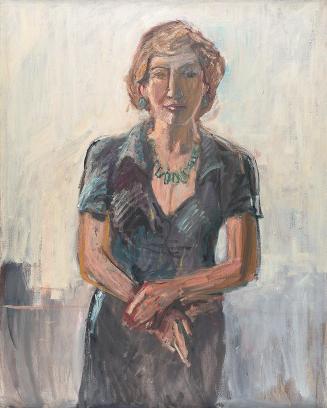 Georg Eisler, Porträt Alice Eisler, um 1980, Öl auf Leinwand, 100 × 80 cm, Georg und Alice Eisl ...