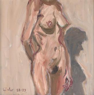 Georg Eisler, Figur mit Schatten, 1988–1989, Öl auf Leinwand, 40 × 40 cm, Georg und Alice Eisle ...