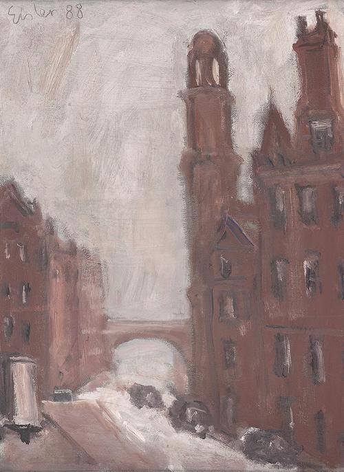 Georg Eisler, Princess Street, 1988, Öl auf Leinwand, 40 × 30 cm, Georg und Alice Eisler – Fond ...