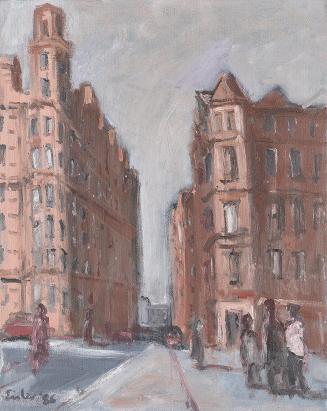 Georg Eisler, Manchester, Whitworth Street, 1986, Öl auf Leinwand, 45 × 36 cm, Georg und Alice  ...