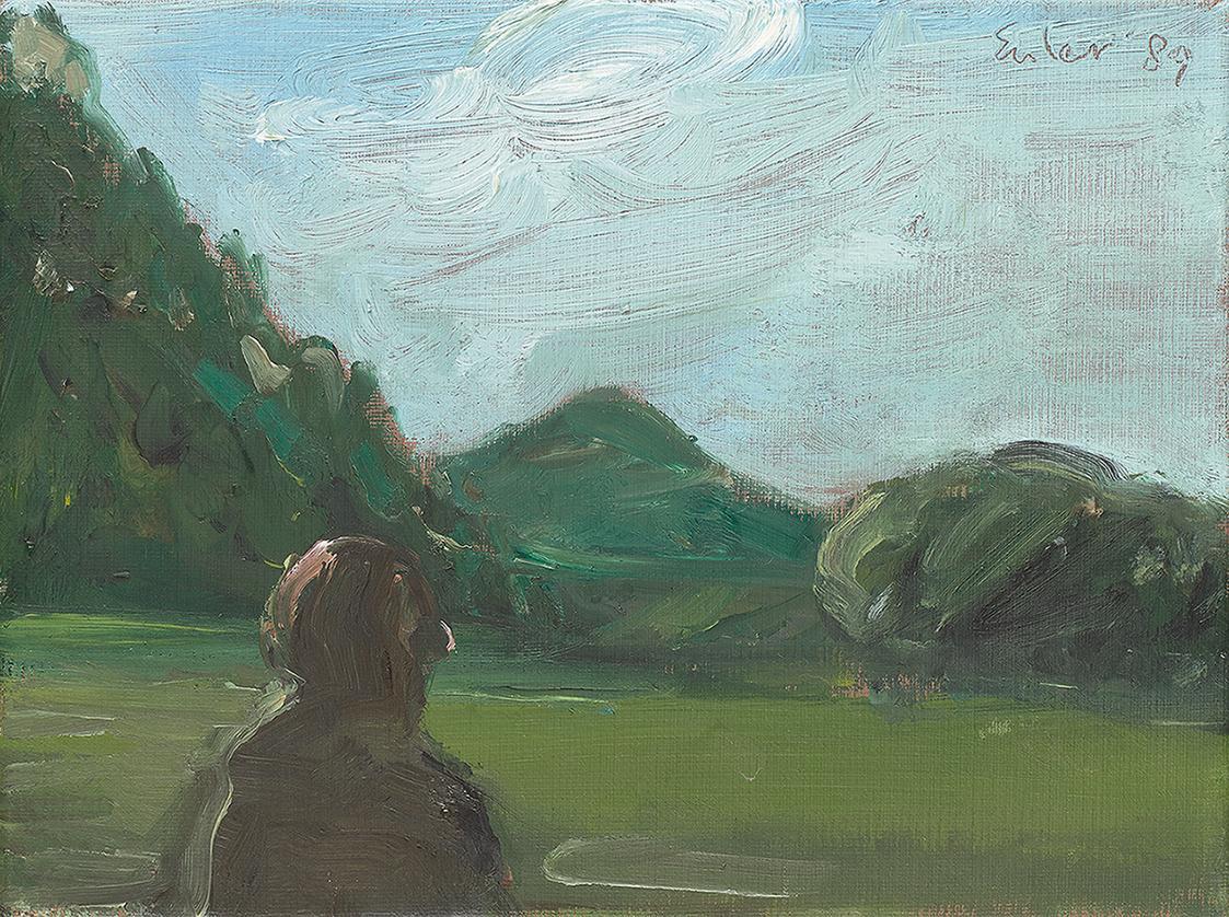 Georg Eisler, Kleines Seebensteinbild I, 1989, Öl auf Leinwand, 18 × 24 cm, Georg und Alice Eis ...