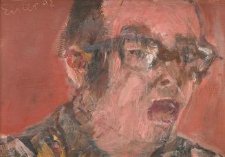 Georg Eisler, Selbstporträt mit offenem Mund, 1992, Öl auf Holz, 13,5 × 18,5 cm, Georg und Alic ...