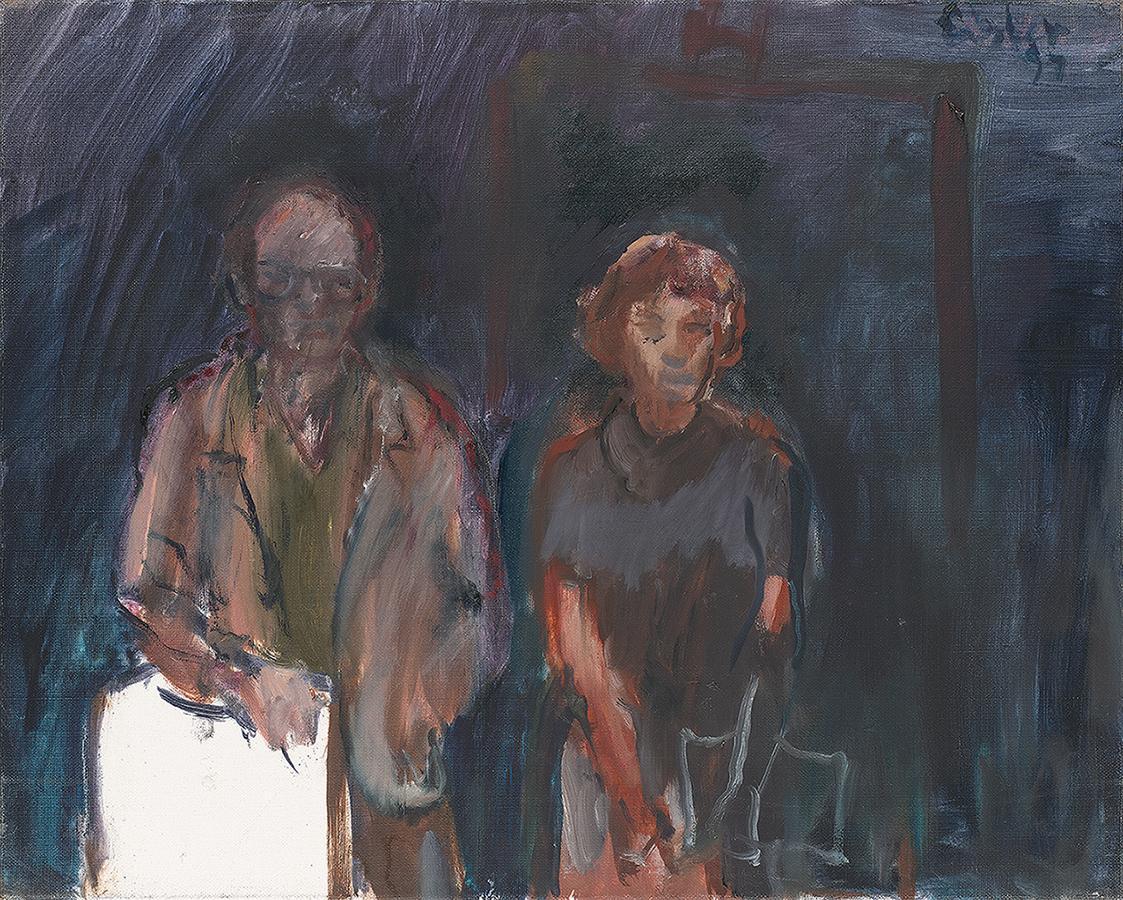 Georg Eisler, Kleines Doppelporträt, 1997, Öl auf Leinwand, 36 × 45 cm, Georg und Alice Eisler  ...