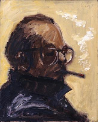 Georg Eisler, Selbstporträt mit Zigarre, 1981, Öl auf Leinwand, 45 × 36 cm, Museum der Moderne  ...