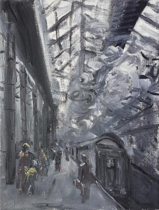 Georg Eisler, London Road Station, Manchester, 1986, Öl auf Leinwand, 40 × 30 cm, BAWAG P.S.K.  ...