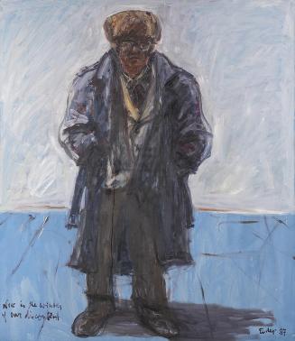 Georg Eisler, Winterliches Selbstbildnis, 1987, Öl auf Leinwand, 150 × 130 cm, Museum der Moder ...