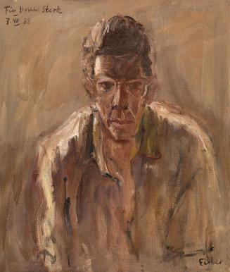 Georg Eisler, Porträt Harald Sterk, 1988, Öl auf Leinwand, 70 × 60 cm, Privatbesitz, Wien