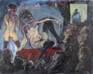 Georg Eisler, Raymond’s Revue Bar, 1990, Öl auf Leinwand, 80 × 100 cm, Museum der Moderne Salzb ...