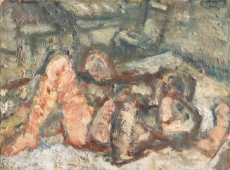 Georg Eisler, Liebespaar, 1959, Öl auf Leinwand, 30 × 40 cm, Privatbesitz