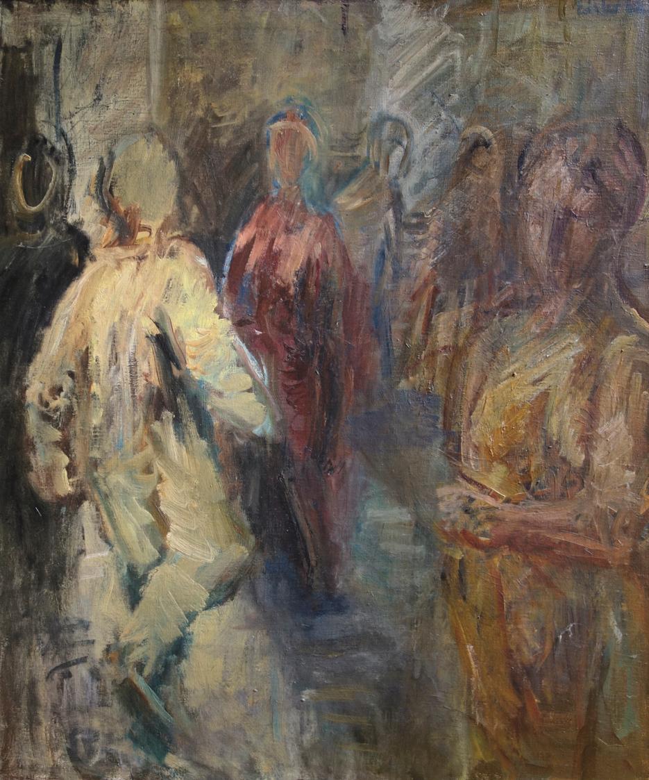 Georg Eisler, Straße, 1962, Öl auf Leinwand, 70 × 60 cm, Verbleib unbekannt