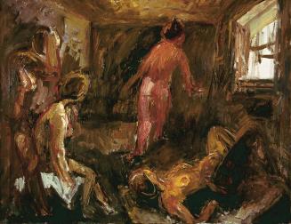 Georg Eisler, Interieur, 1965, Öl auf Leinwand, 80 × 100 cm, Verbleib unbekannt