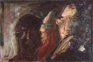 Georg Eisler, Drei Köpfe II, 1968, Öl auf Leinwand, 46 × 70 cm, Verbleib unbekannt