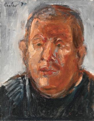 Georg Eisler, Porträt Rudolf Schönwald, 1970, Öl auf Leinwand, 45,3 × 35,2 cm, Museum der Moder ...