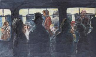 Georg Eisler, U-Bahn, 1984, Öl auf Leinwand, 87,5 × 148,5 cm, Privatbesitz, Wien