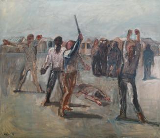 Georg Eisler, Soweto, 1977, Öl auf Leinwand, 130 × 150 cm, Privatbesitz