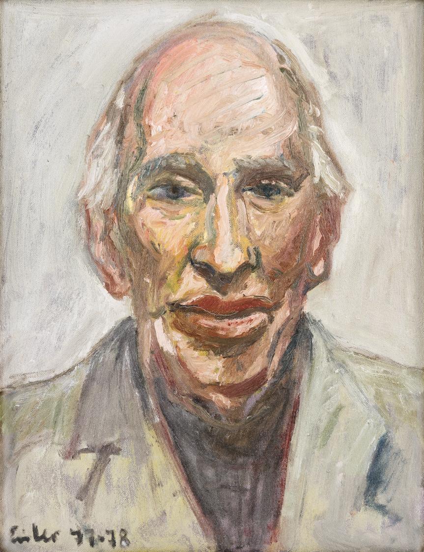 Georg Eisler, Porträt Marcel Rubin, 1977–1978, Öl auf Leinwand, 45,1 × 34,7 cm, Jüdisches Museu ...