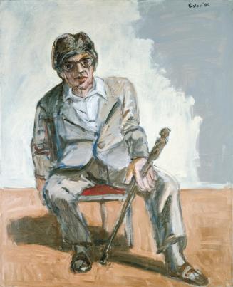 Georg Eisler, Porträt Erich Fried, 1980–1988, Öl auf Leinwand, 100 × 80 cm, Verbleib unbekannt