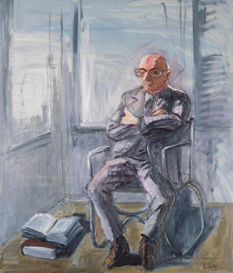 Georg Eisler, Porträt Hans Mayer, 1983, Öl auf Leinwand, 150 × 130 cm, Privatbesitz, Hamburg