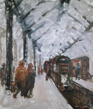 Georg Eisler, London Road Station I, Manchester, 1987, Öl auf Leinwand, 150 × 130 cm, Mancheste ...