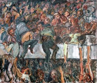 Georg Eisler, Die Menge, Hillsborough, 1989, Öl auf Leinwand, 130 × 150 cm, Cleveland Museum, S ...