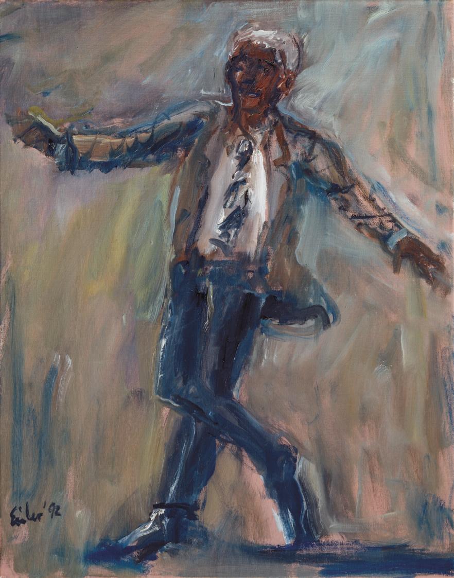 Georg Eisler, Jimmy Slyde II, 1992, Öl auf Leinwand, 50 × 40 cm, Verbleib unbekannt